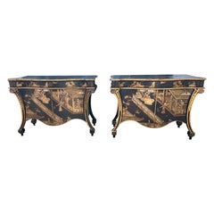 Pair of Large Chinoiserie Commodes by Baker