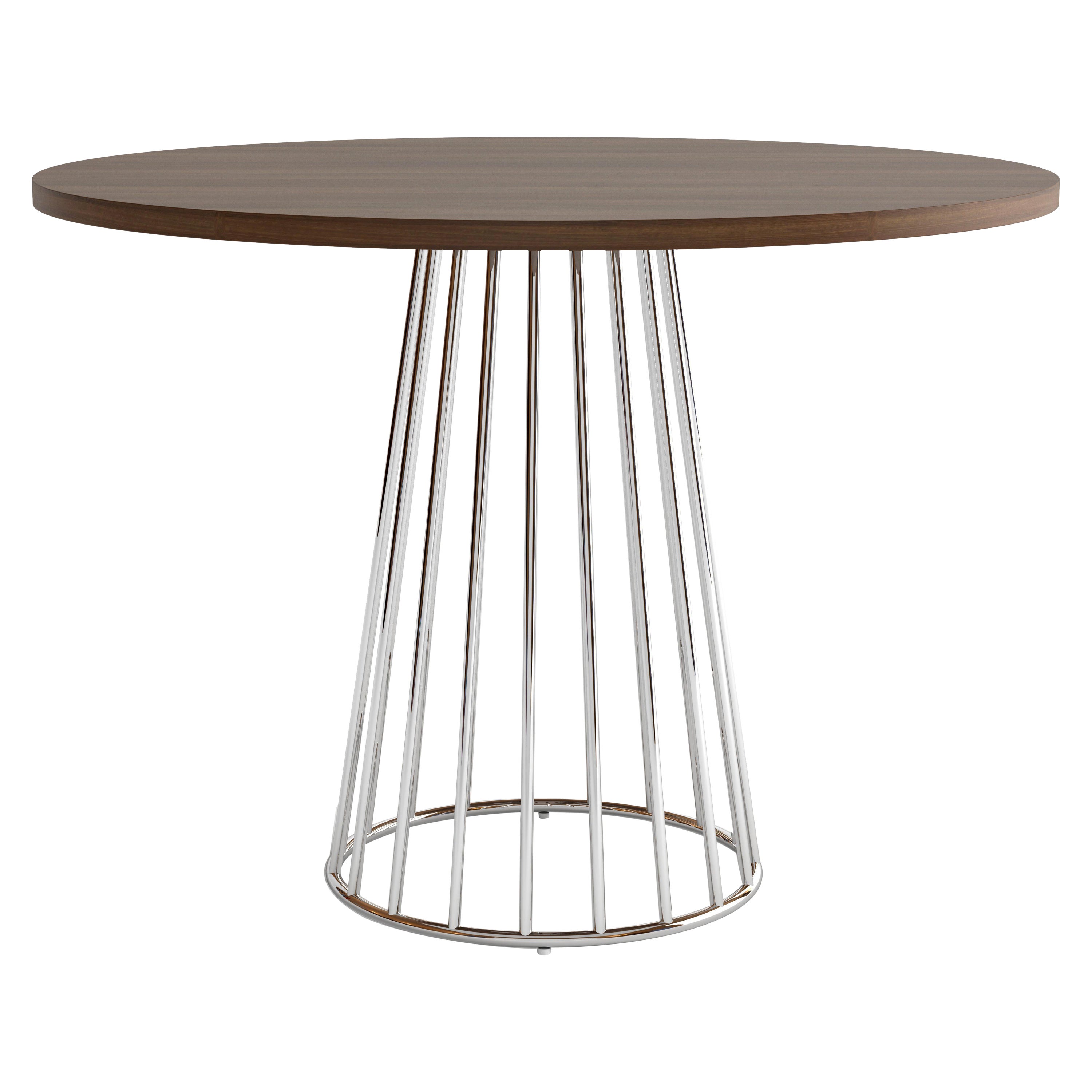 Verdrahteter Cafe-Tisch von Phase Design, poliertes Chrom