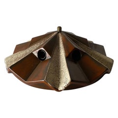 Vintage Brown and Beige Ceramic Ceiling Lamp by Pan Leuchten, 1970s, Germany