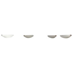 Set of 4 Fine French Art Deco Glass and Bronze Wall Lights by Perzel