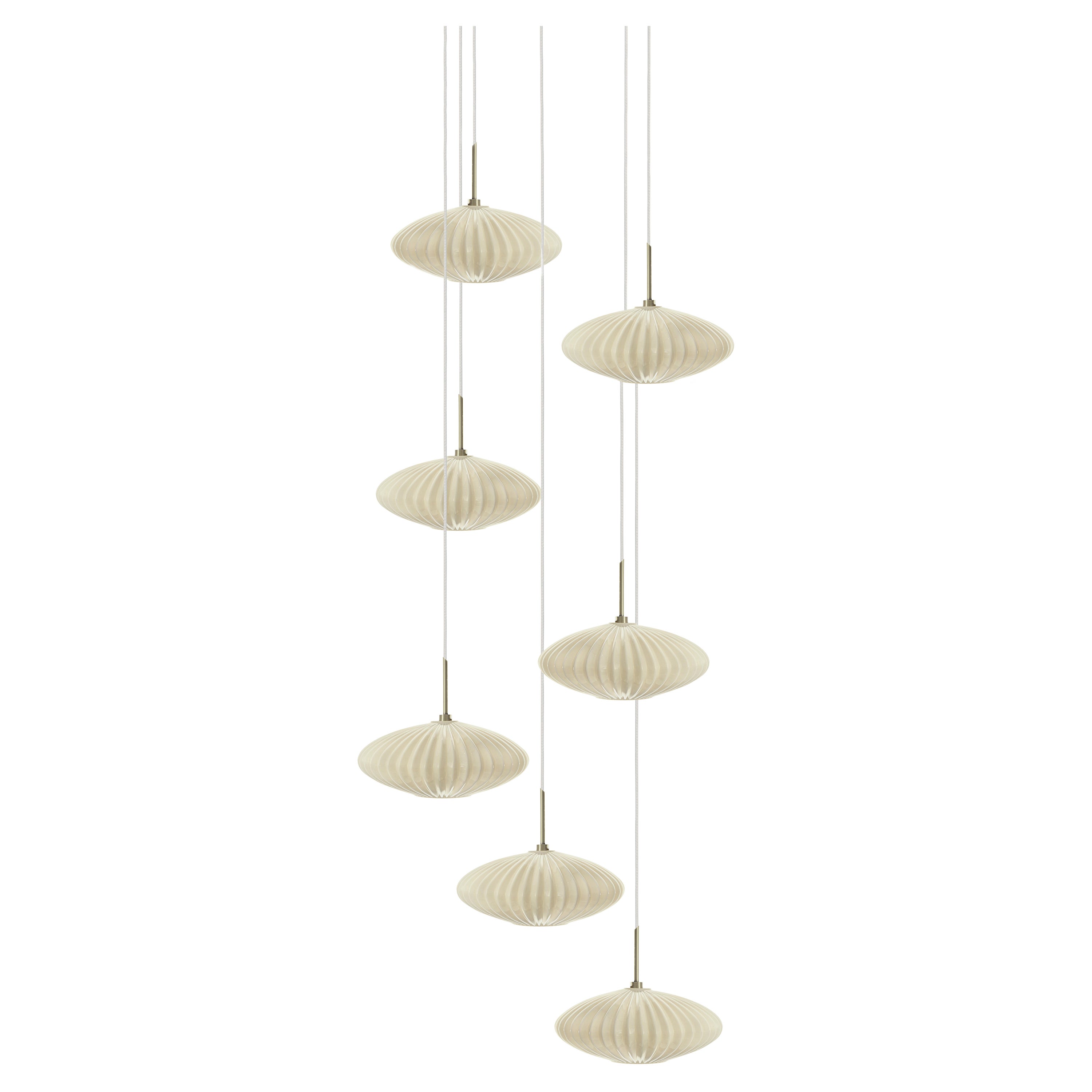 Lampe à suspension Serail en verre ivoire par Concept Verre en vente