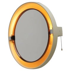 Retro Allibert, Round Mirror with Lighting, Model A41, Bathroom Mirror, Space Age