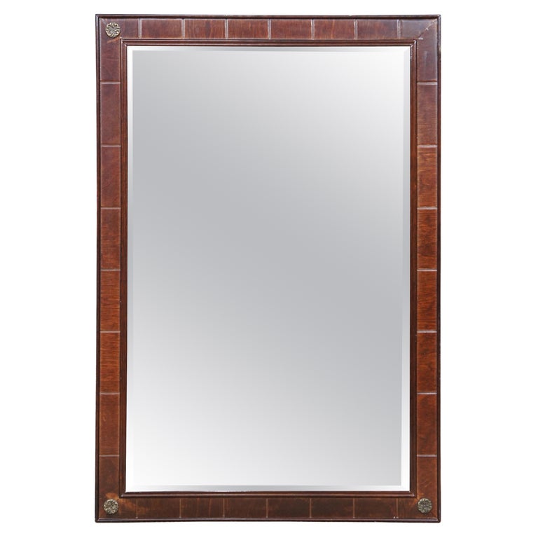 Vintage Bombay Company Rectangular Mahogany Beveled Vanity Mirror For