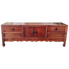 Midcentury Chinese Ming Dynasty Style Hardwood Low Cabinet