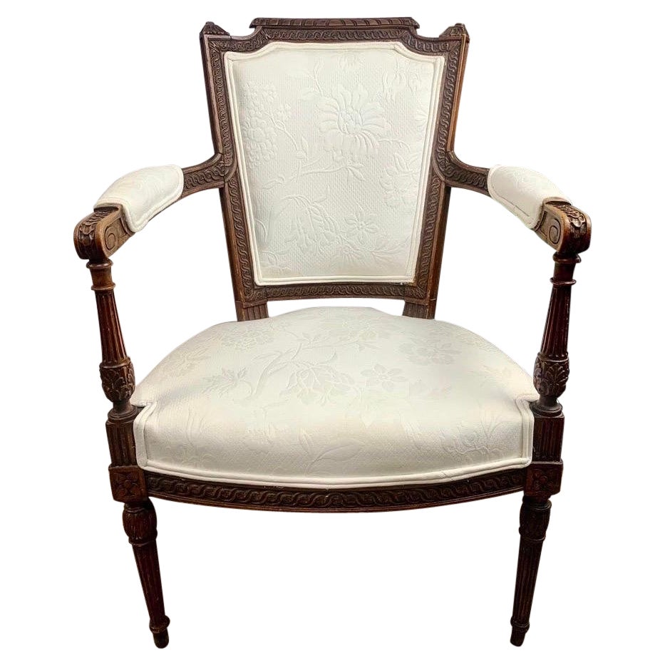 Louis XVI French Neoclassical Armchair For Sale