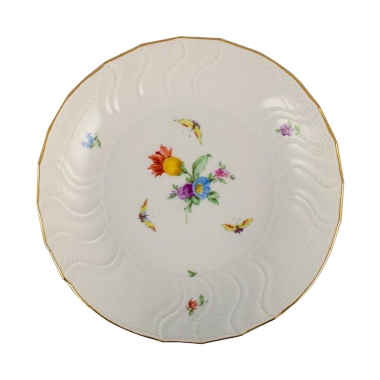 Kpm 'Königliche Porzellan Manufaktur' Germany. Bowl with Flowers and Butterflies For Sale