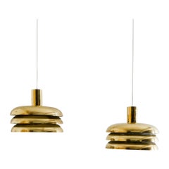 Pair of Midcentury Brass Pendants by Hans-Agne Jakobsson Produced in Sweden