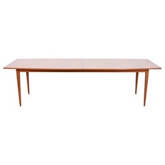 Kipp Stewart for Calvin Walnut and Rosewood Boat-Shaped Dining Table, Refinished