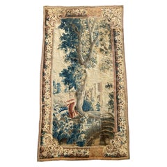 Mid-18th Century French Handwoven Aubusson Verdure Tapestry with Gentleman