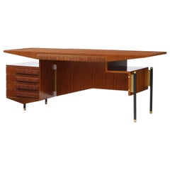 Midcentury Sculptural Writing Desk in the Style of Ico Parisi, Italy, circa 1960