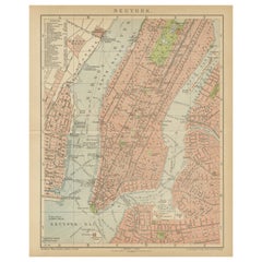 Antique Map of New York, centered on Manhattan