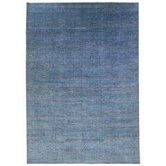 Tapis moderne en laine Savannah à motifs géométriques bleus