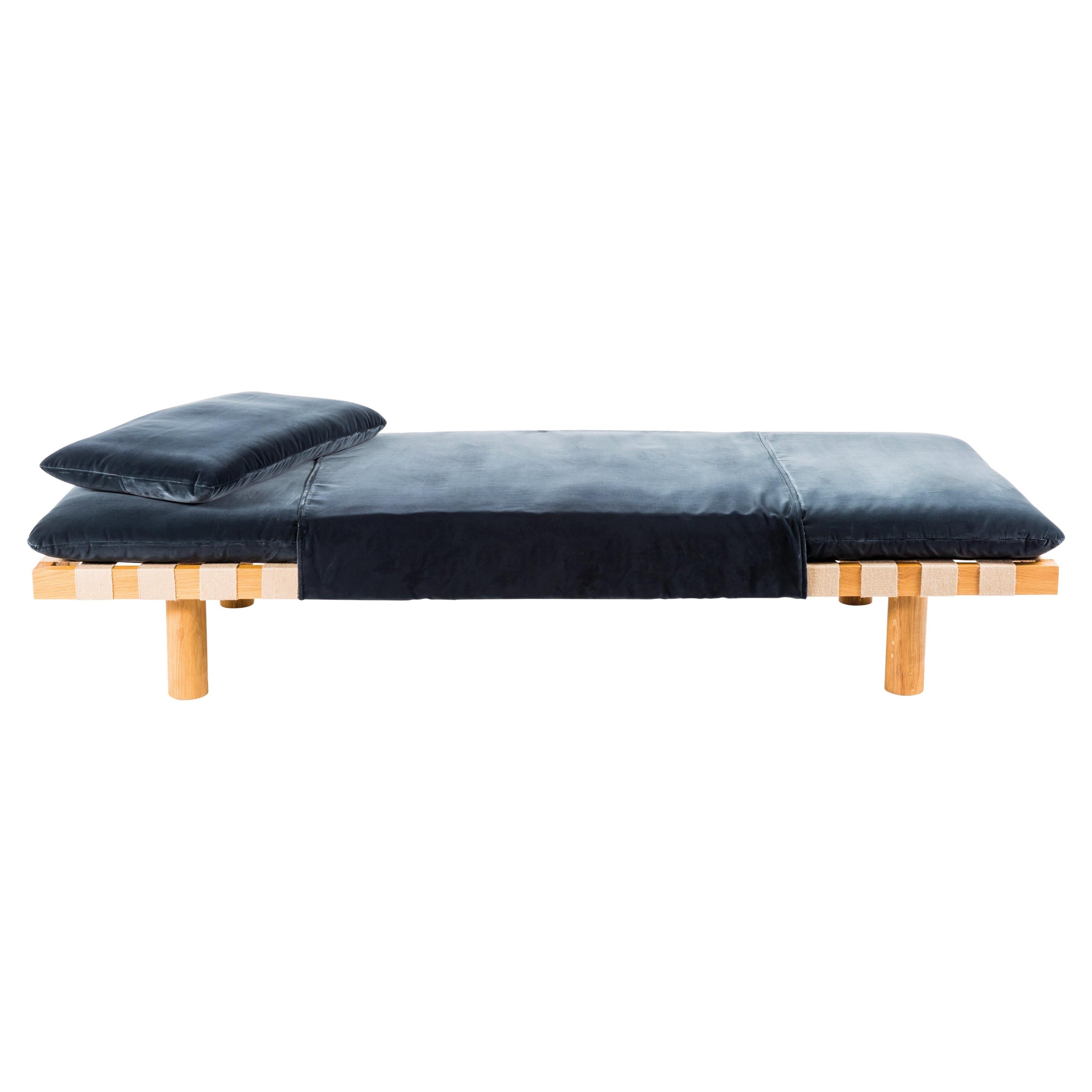Pallet Dark Grey Velvet Nature Daybed by Pulpo For Sale