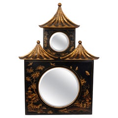 Classic Pagoda Form Mirror with Chinoiserie Decoration