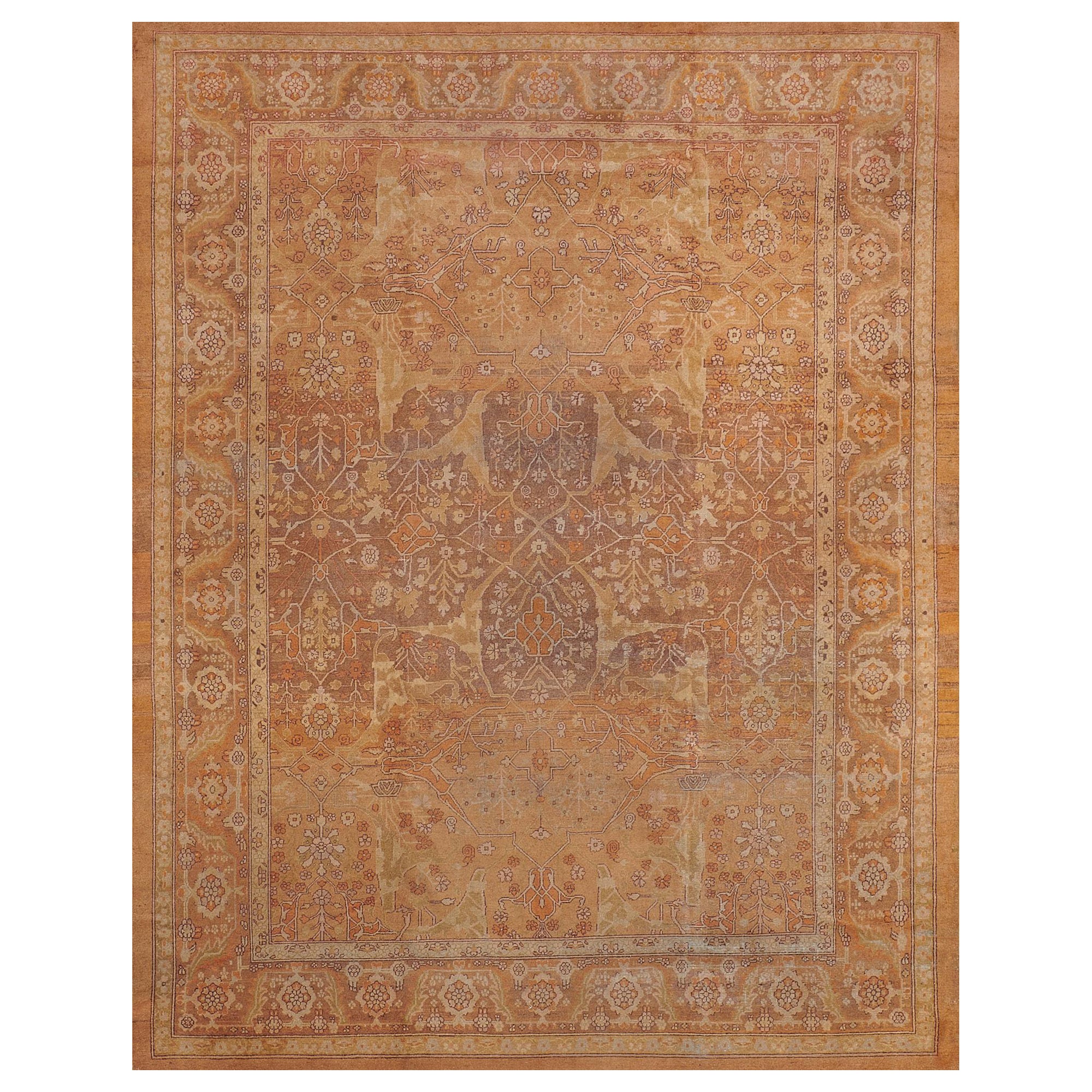 Antiker handgewebter indischer Amritzar-Teppich aus Wolle