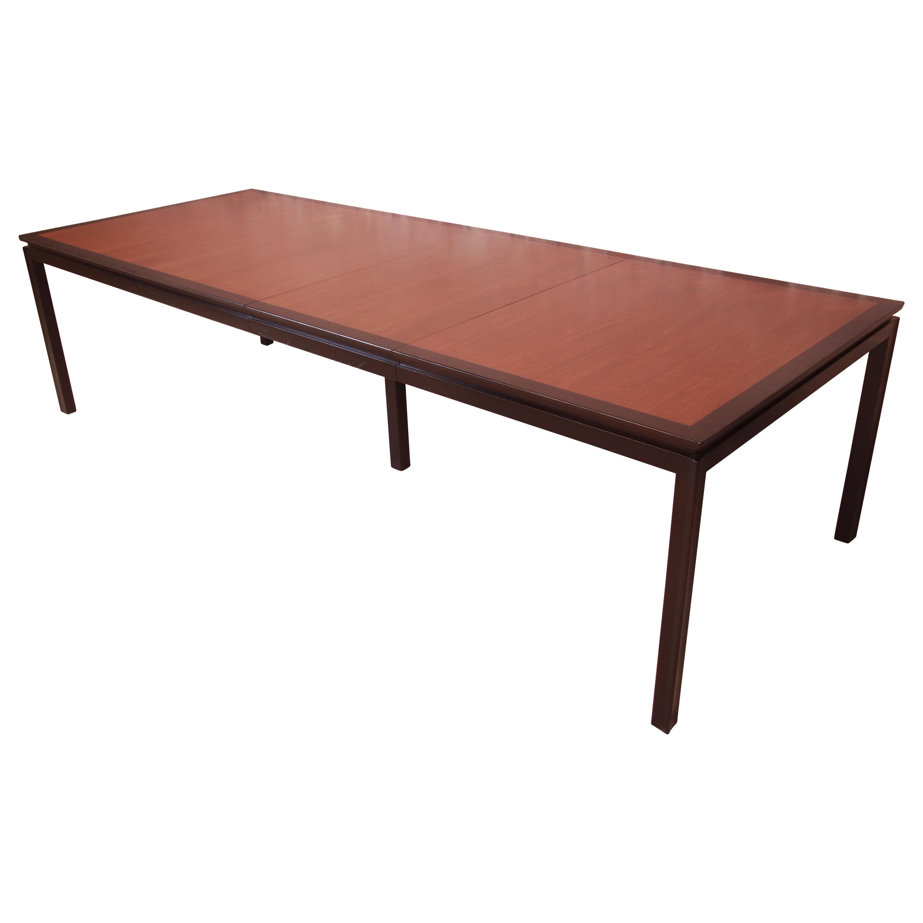 Edward Wormley for Dunbar Walnut Extension Dining Table, Newly Refinished For Sale