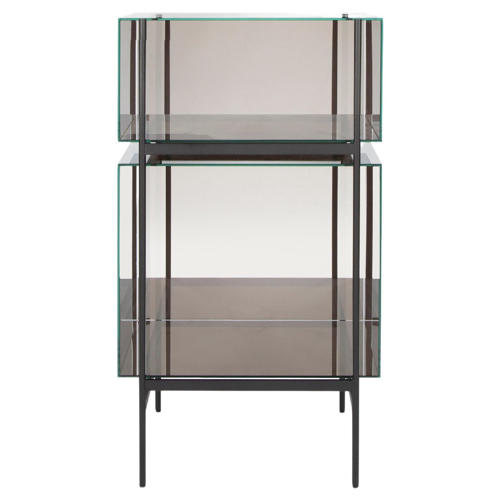Lyn Small Mirror Black Cabinet by Pulpo For Sale