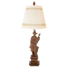 French Chinoiserie Style Terracotta Musician Mounted as Lamp