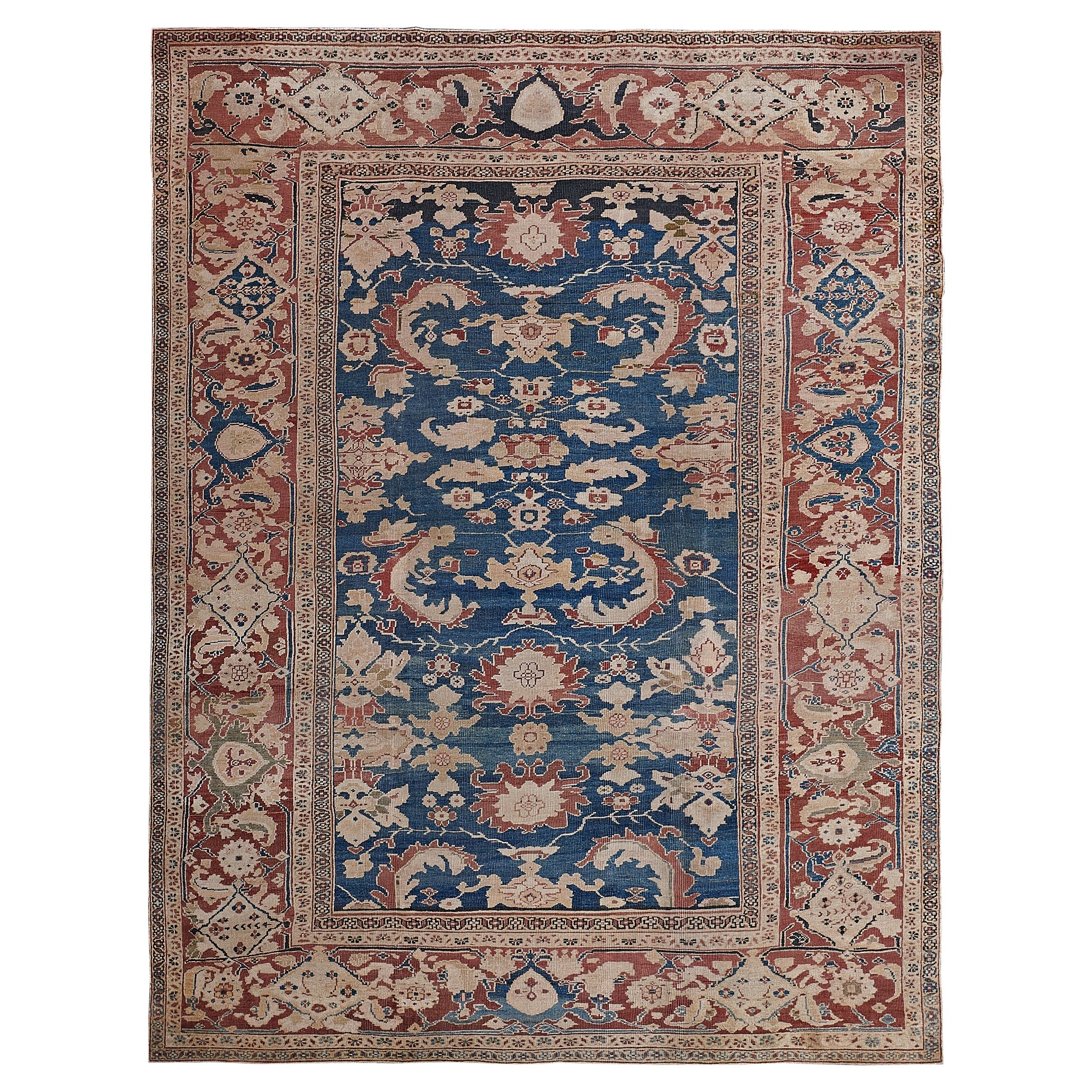 Traditional Handwoven Persian Ziegler Sultanabad Wool Rug For Sale
