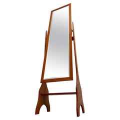 Retro 1960s Danish Style Teak Cheval Mirror