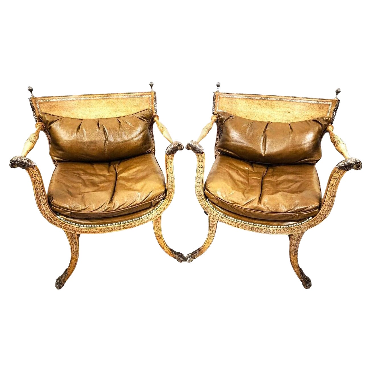 Leather "Cleopatra" Armchairs by Fergusson Copeland For Sale