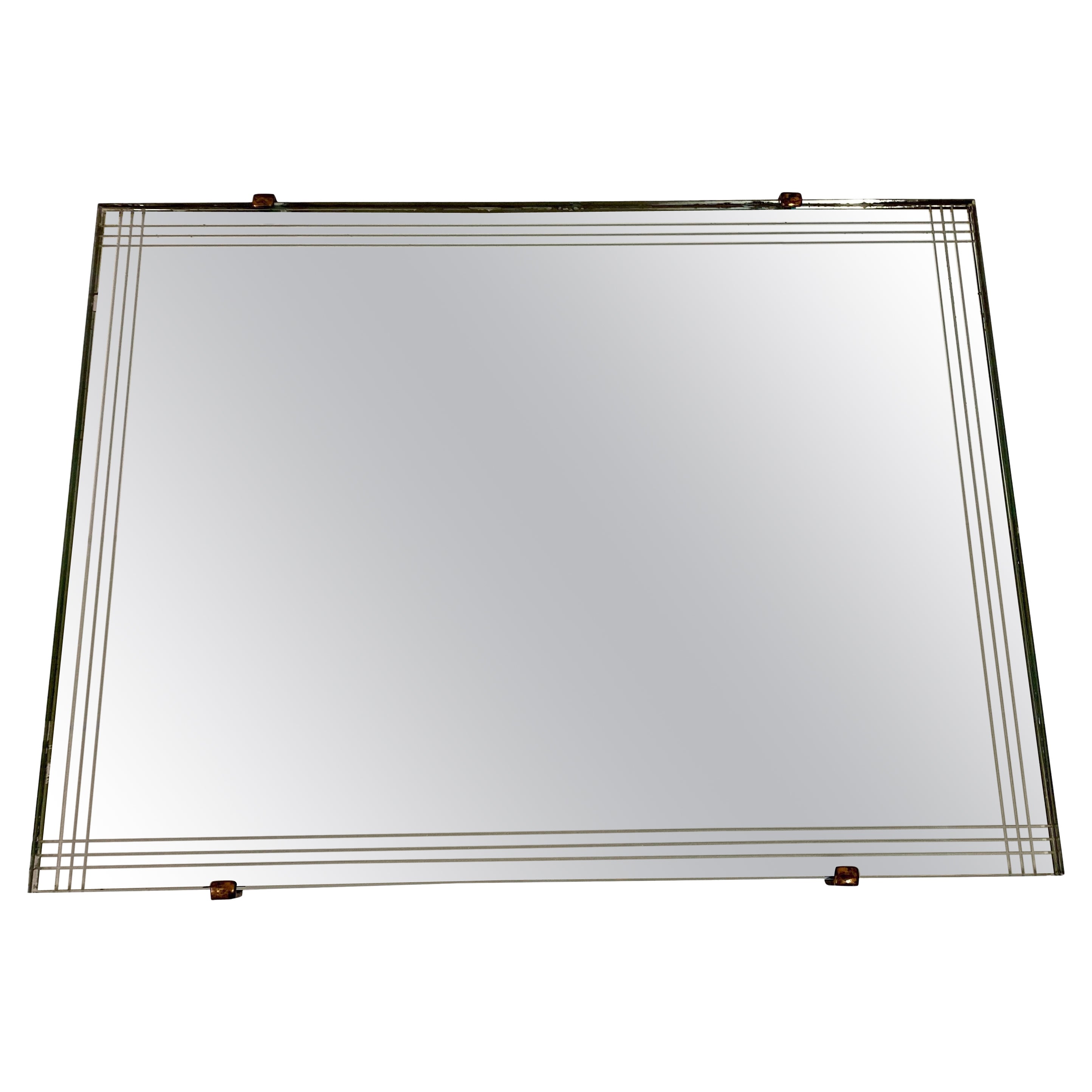 Art Deco Italian Mirror By Luigi Brusotti For Sale