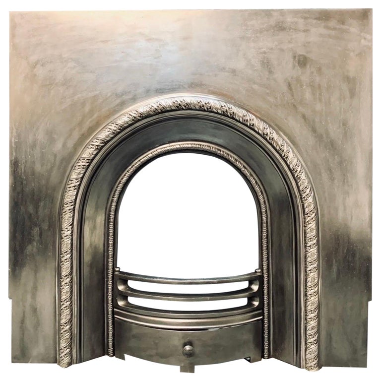 Large Victorian 19th Century Arched Cast Iron Fireplace Insert For Sale at  1stDibs