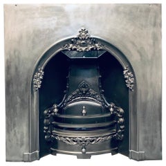 Victorian Style Arched Cast Iron Fireplace Insert