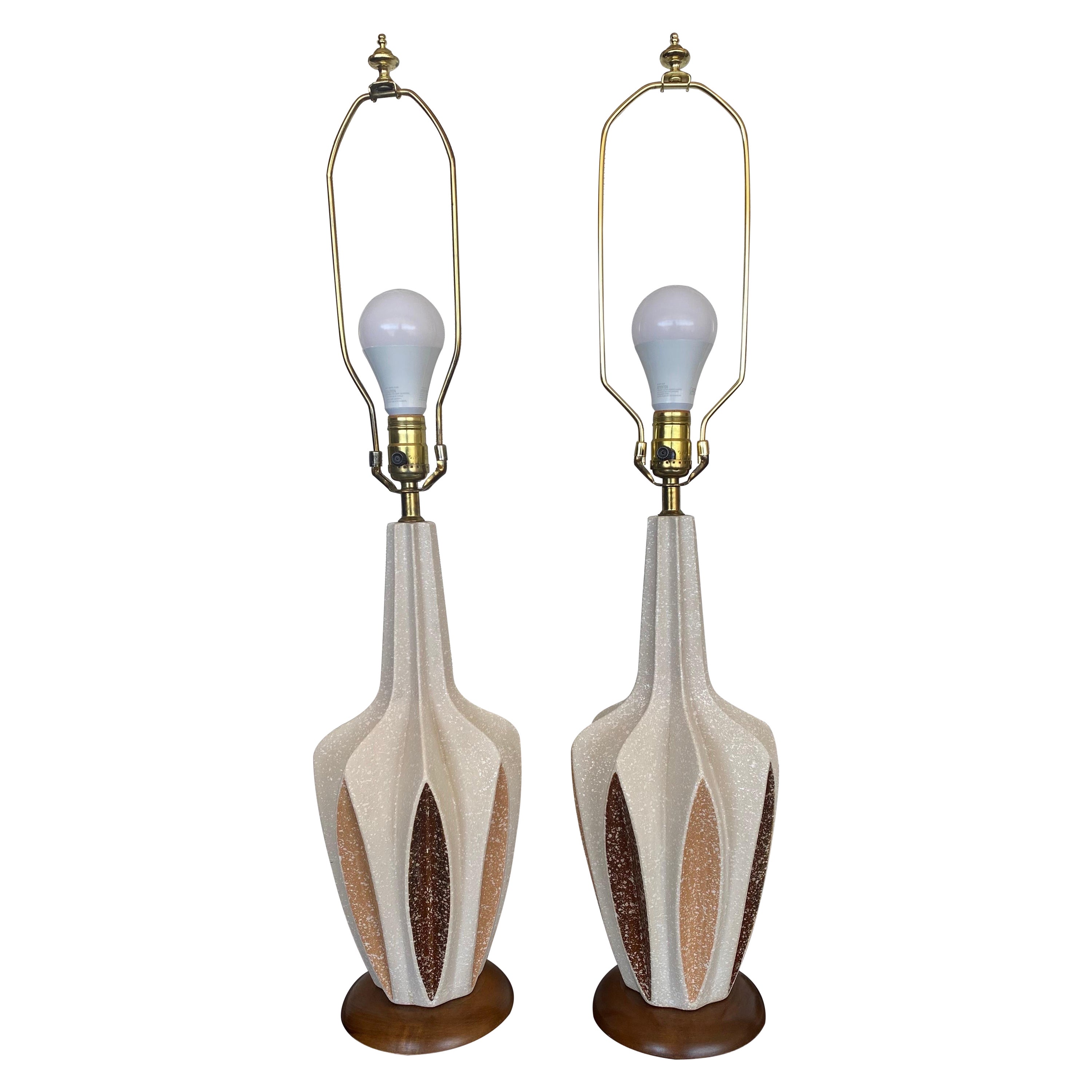 1960s Modern Italian Ceramic Lamps, a Pair