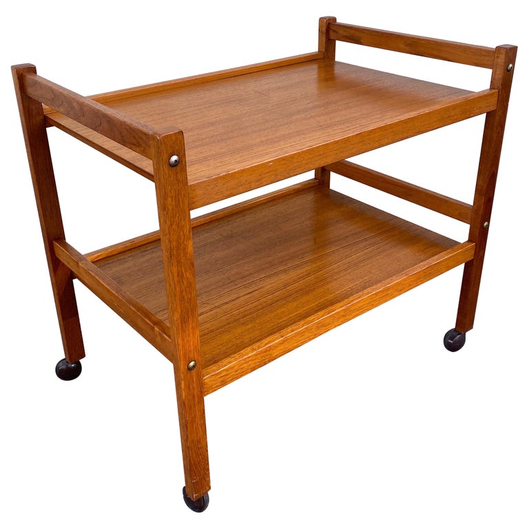 Danish MidCentury Modern Teak Bar Cart by Brdr. Furbo For Sale at 1stDibs