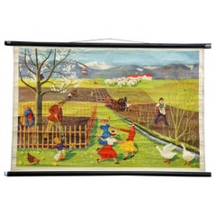 Countrycore Mural Vintage Wall Chart Spring Agriculture Alpine Foreland