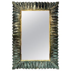 Murano Glass Fontana Green Fold Mirror