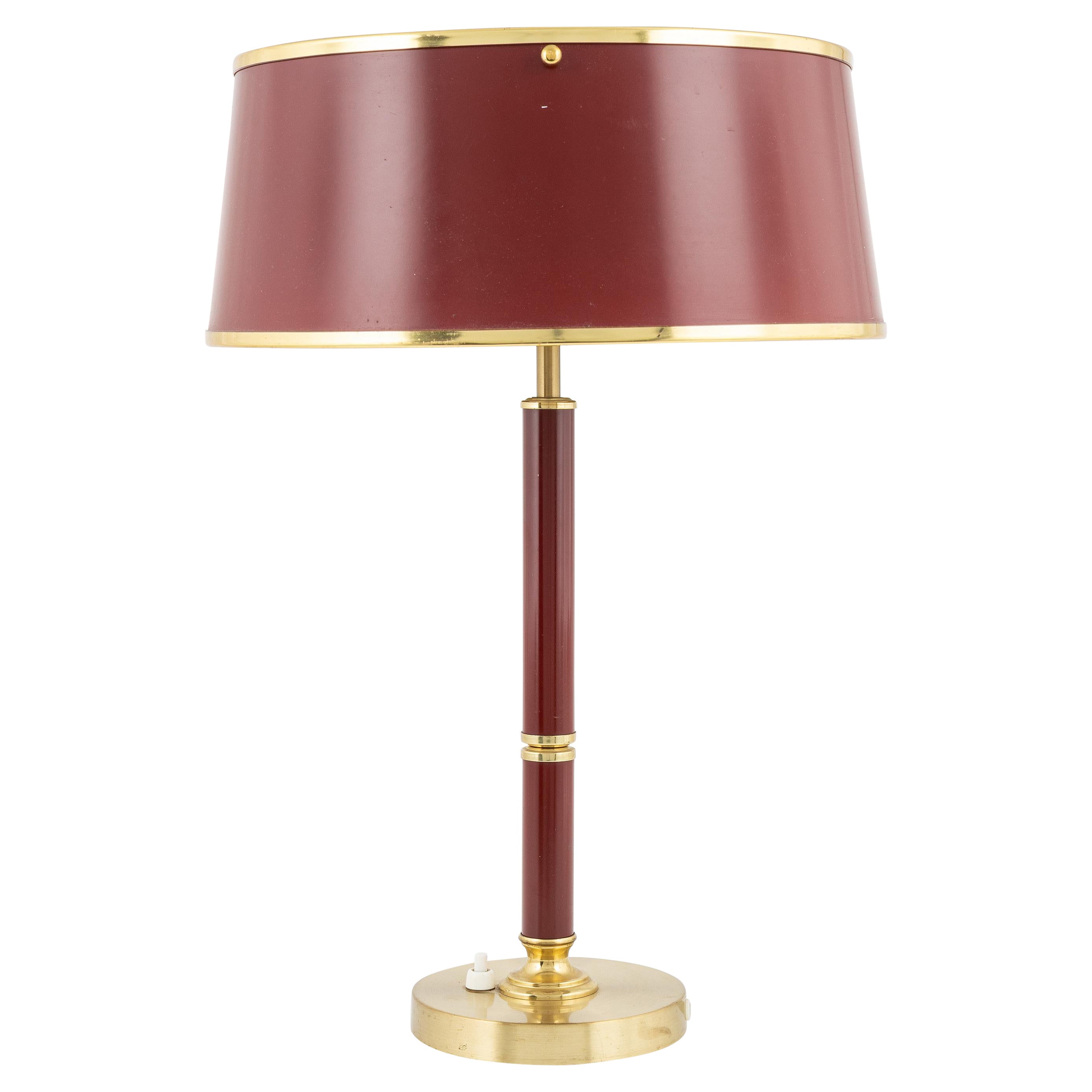 Borens table lamp Model 8423 red lacquer Sweden 1970 For Sale at 1stDibs