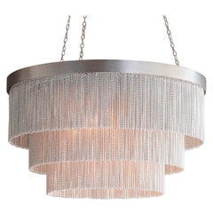 Contemporary 20" Bronze Chandelier with Silver Chain by Tigermoth Lighting