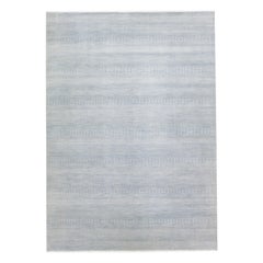 Tapis moderne en laine Savannah avec motif géométrique gris clair