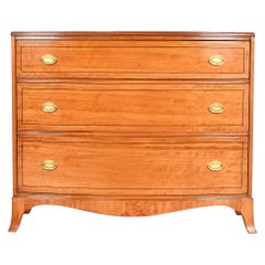 Vintage Georgian Mahogany Bow Front Chest of Drawers in the Manner of Baker Furniture