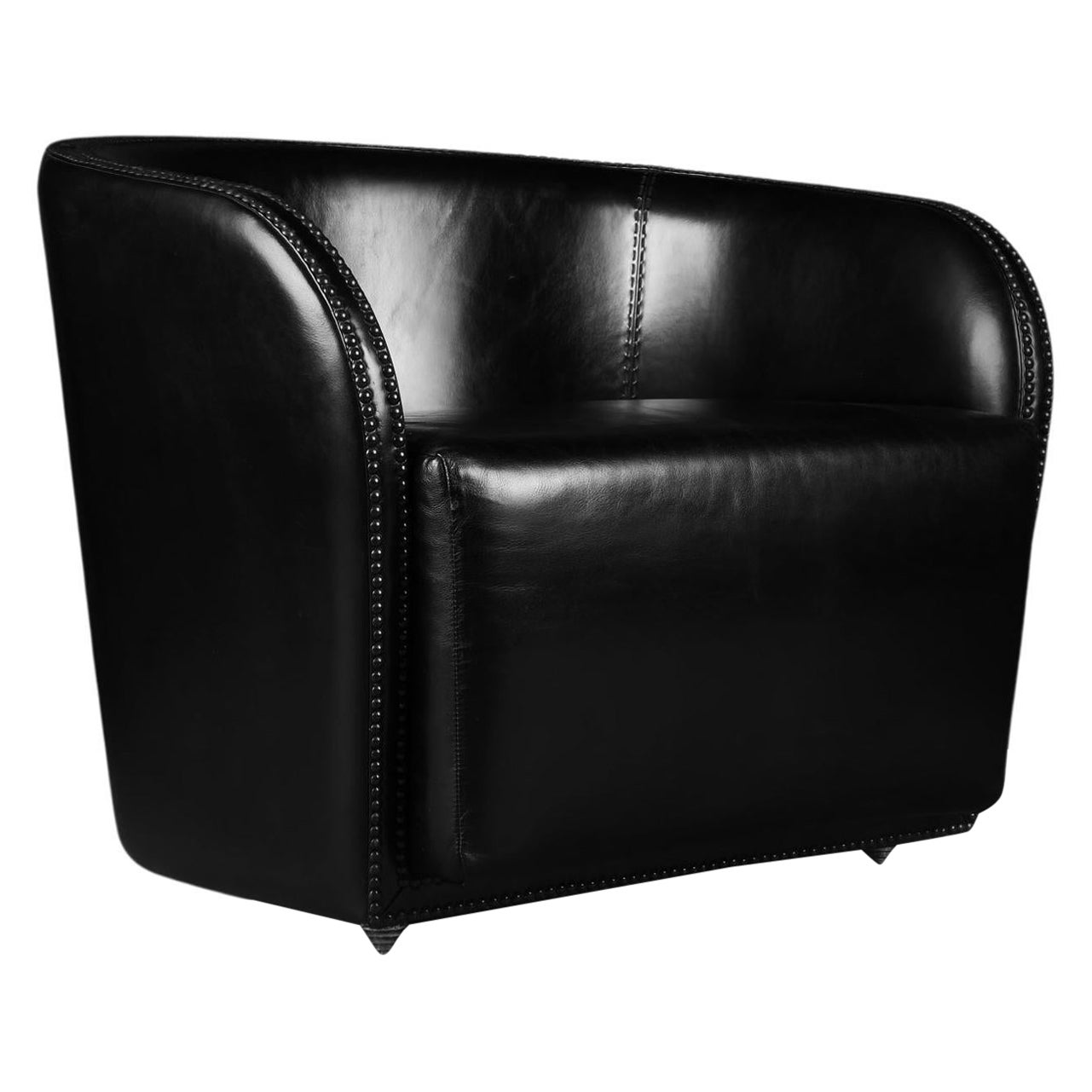 Hand Stitched Leather Queens Armchair by Madheke For Sale