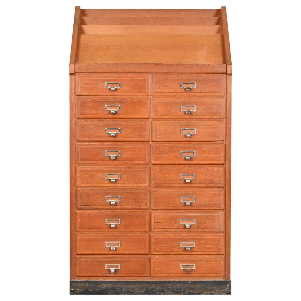 MidCentury Restored 40Drawer Library Card Catalog at 1stDibs