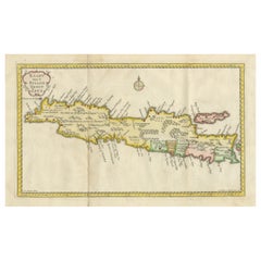 Rare carte ancienne de l'île de Java, Indonésie