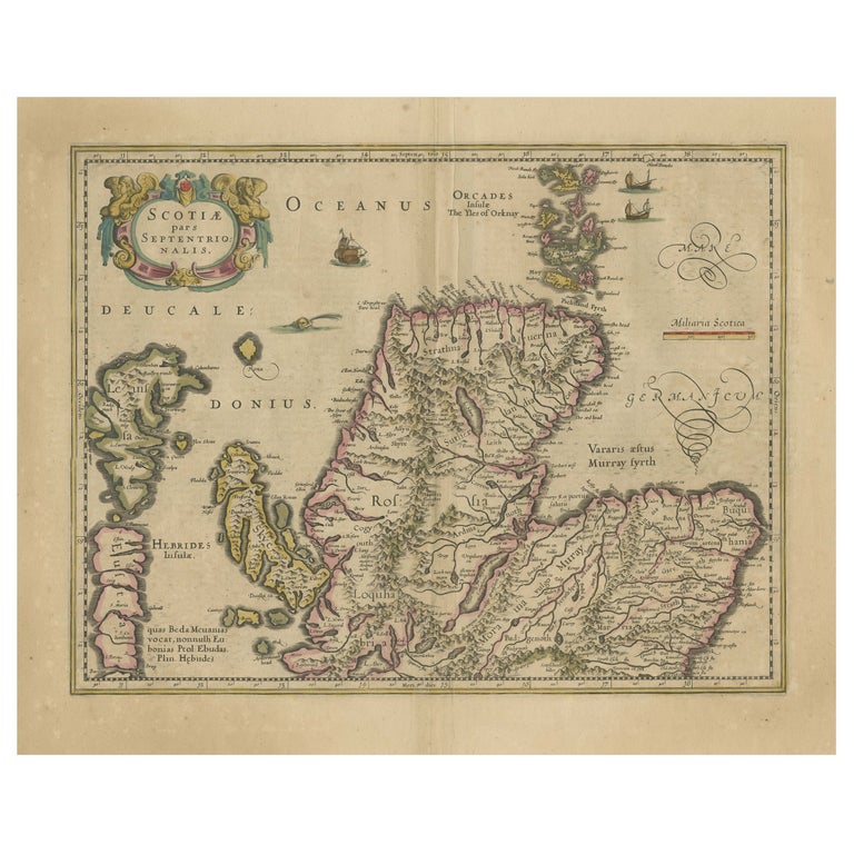 Original Antique Map of the Northern Part of Scotland For Sale at 1stDibs