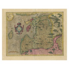 Original Antike Karte der nordbaltischen Region