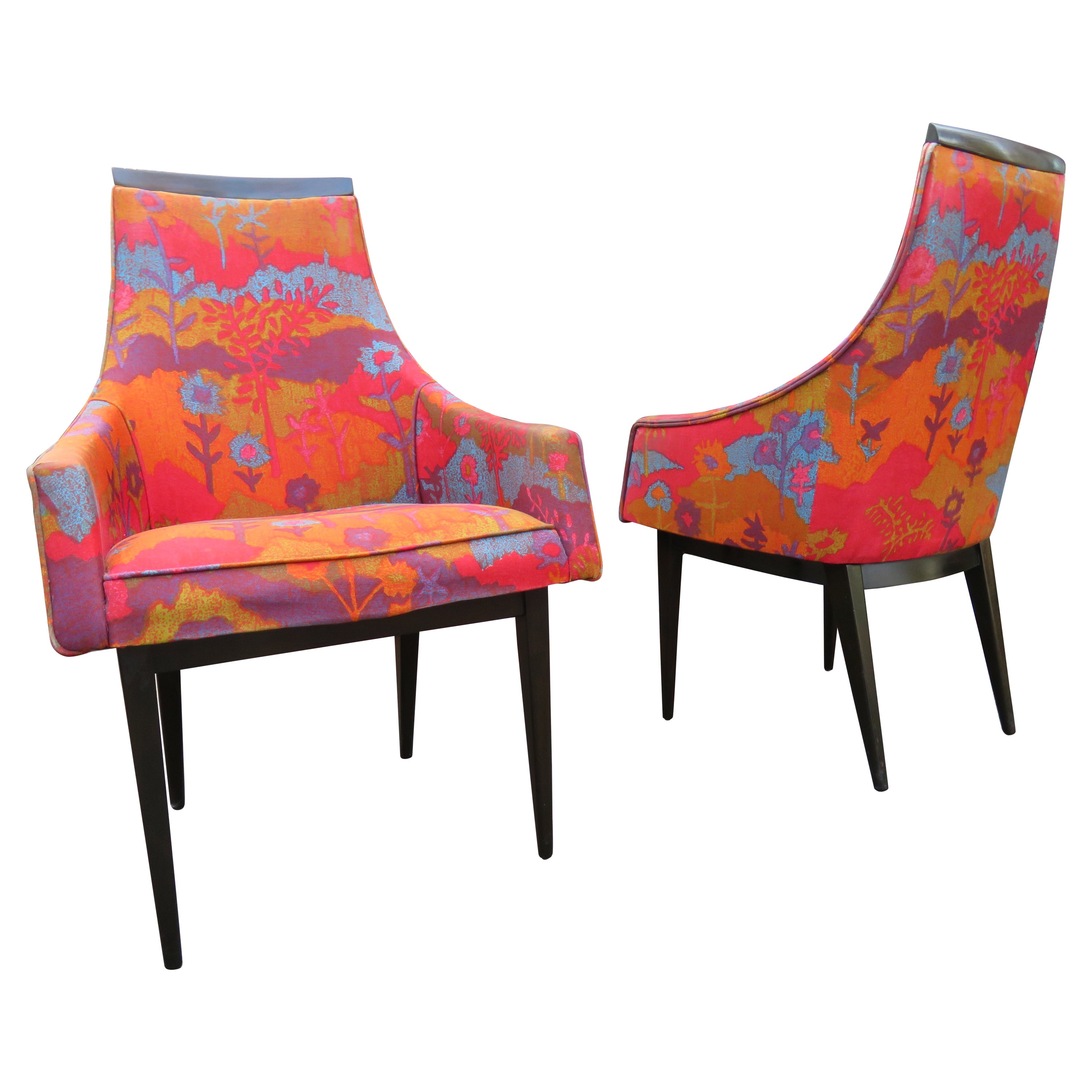 Stunning Pair Kipp Stewart Dining Armchairs Jack Lenor Larsen, Calvin Furniture