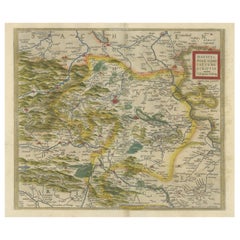 Antique Map of the Region of Mansfeld, Saxony-Anhalt, Germany