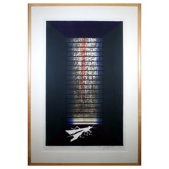 Zygmunt Czyz Saltamontes surrealista Linograbado firmado sobre papel 9/30 Enmarcado, 1985