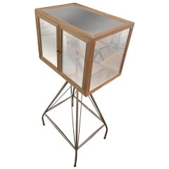 Used 1970s Industrial Bar Cabinet on Metal Stand