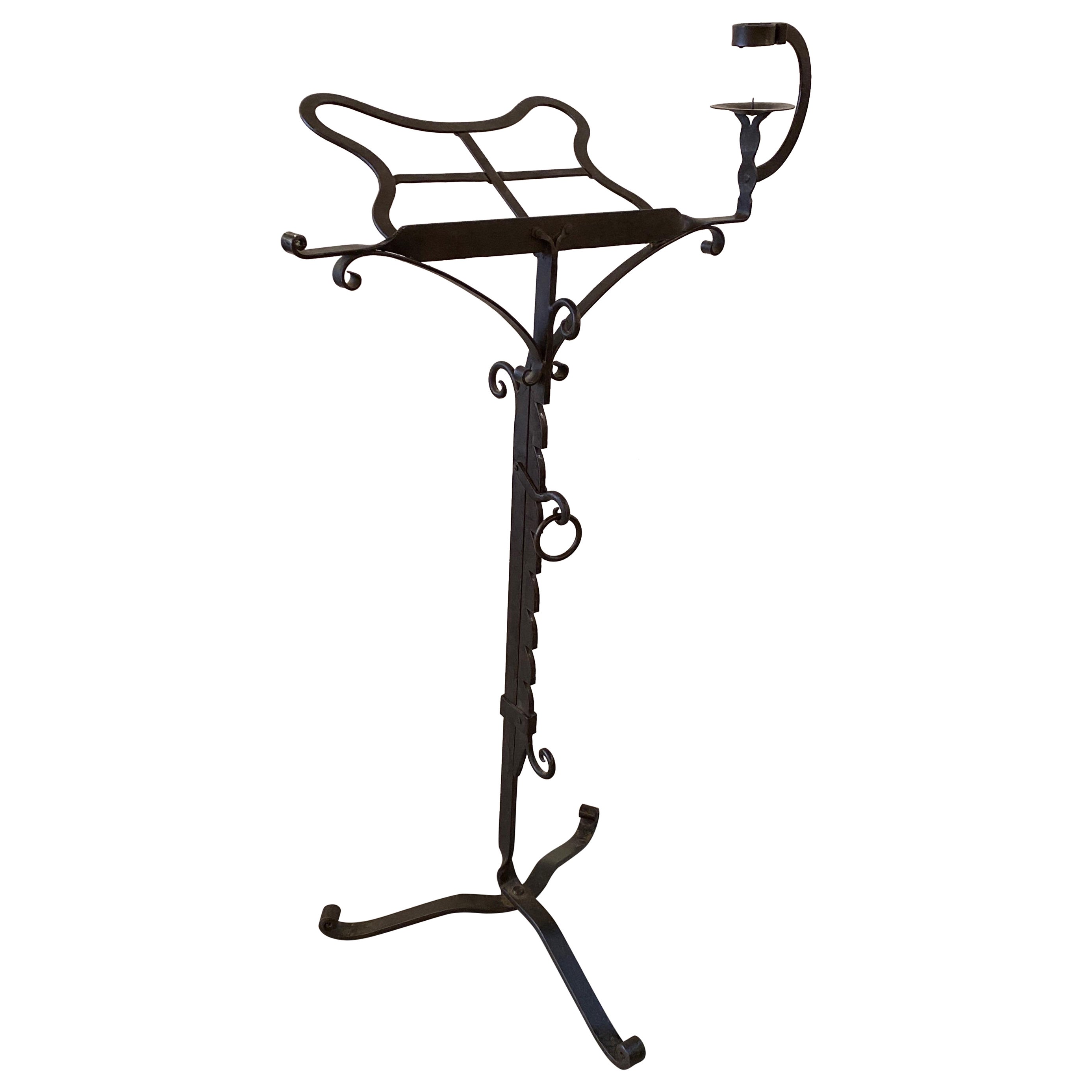 Arts and Crafts Style Hand Forged Wrought Iron Lectern Music Stand 