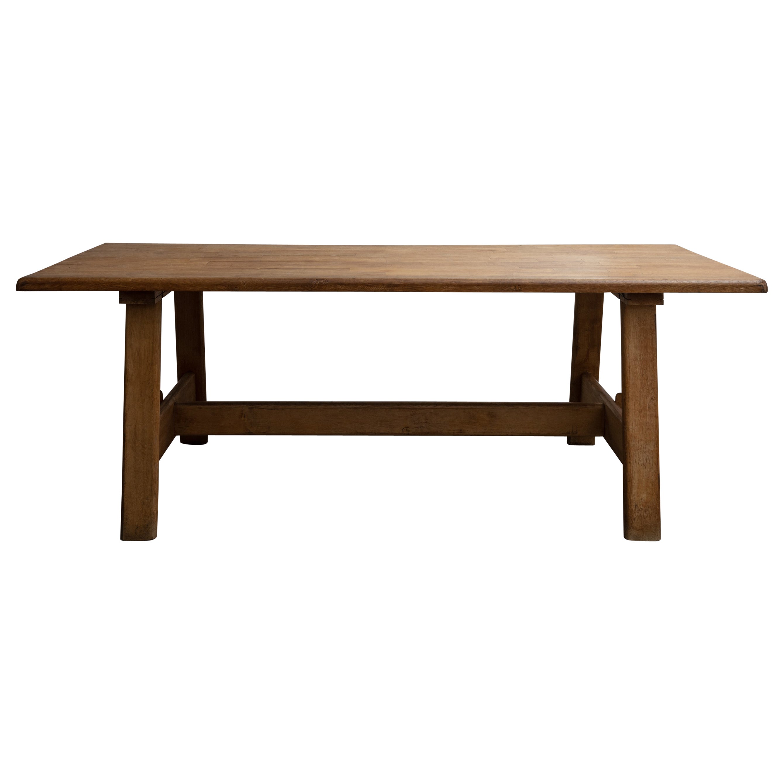 French Oak Trestle Table For Sale