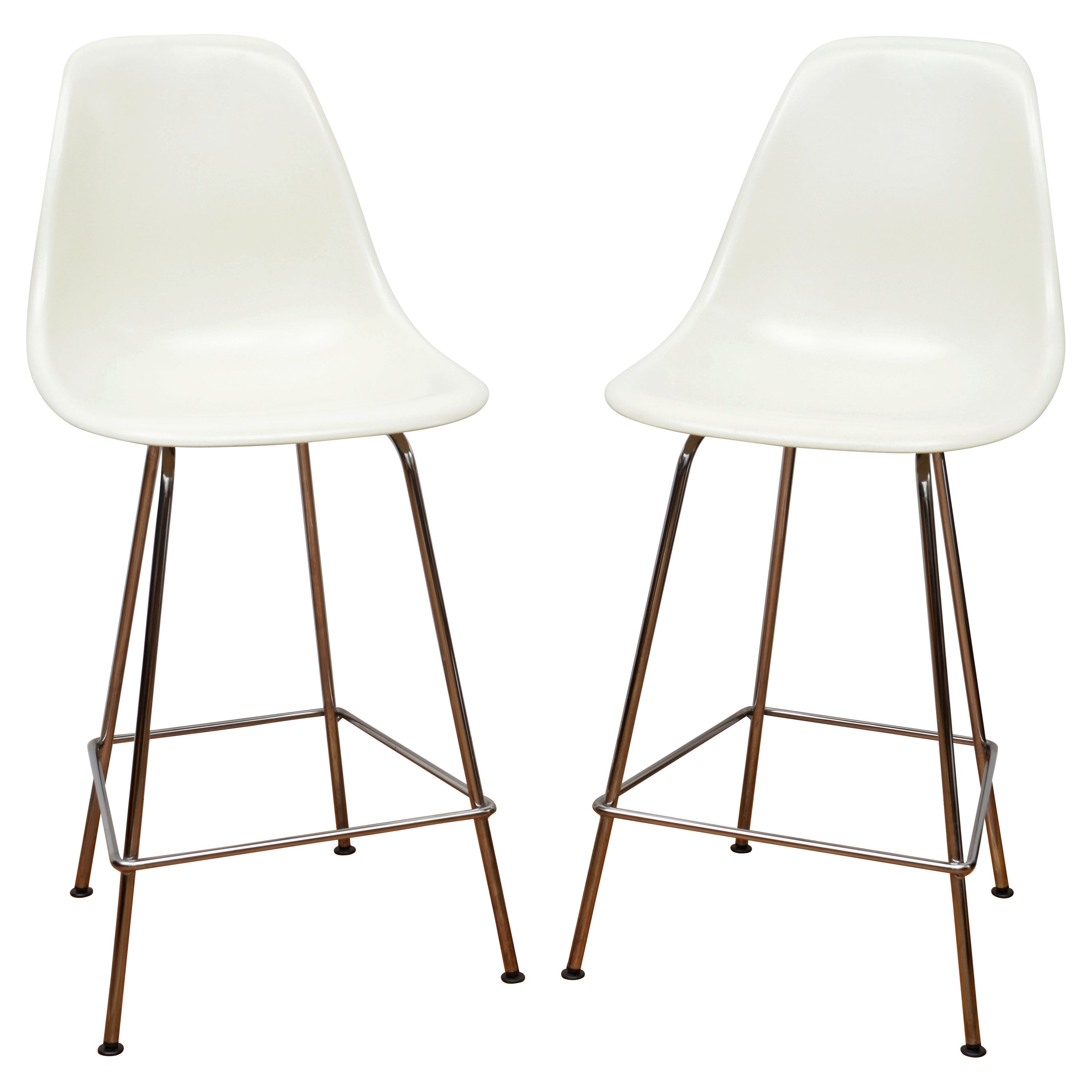 Eames for Herman Miller Pair of Molded Plastic Bar Stools 2000s 'Signed'