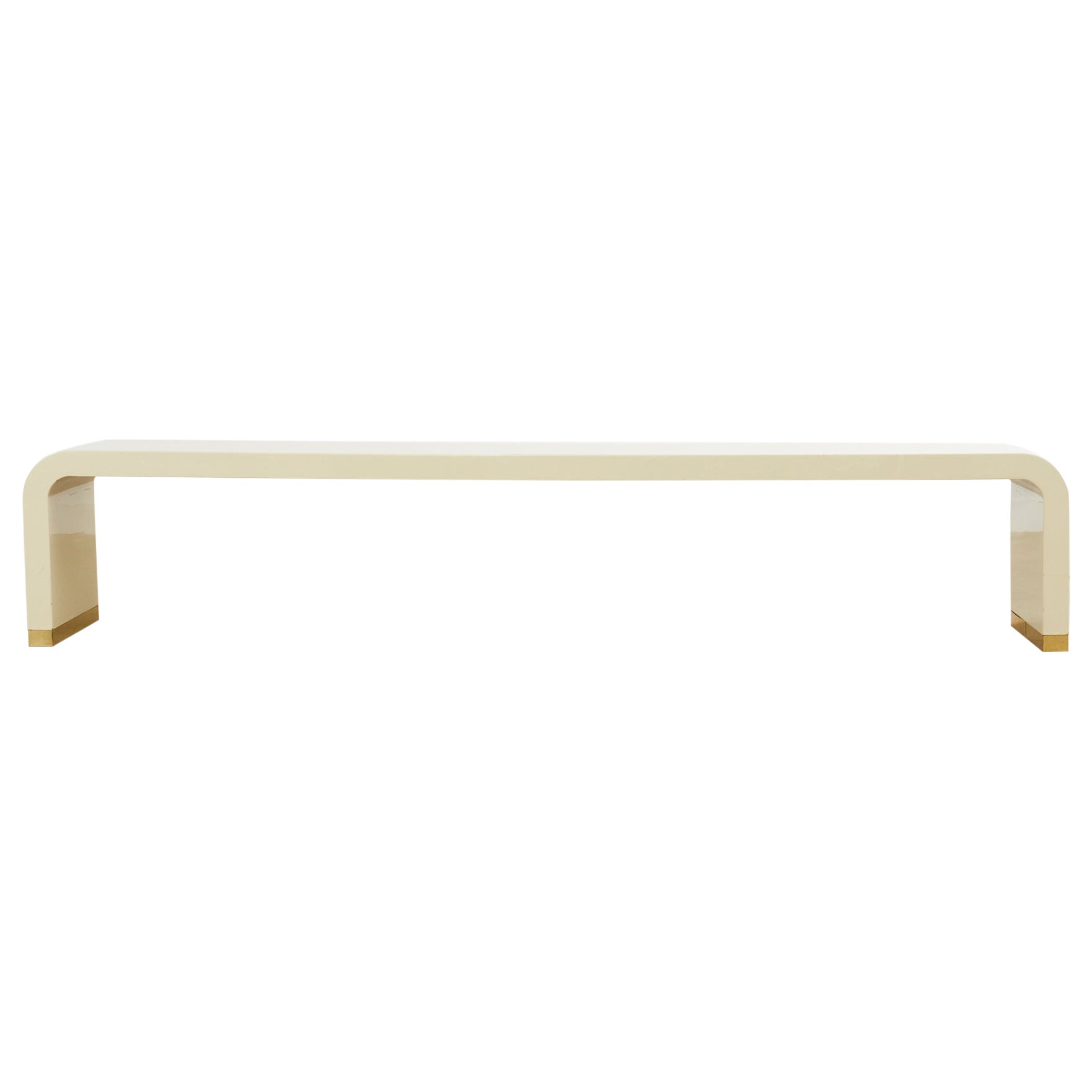 Monumental Karl Springer Style Waterfall Bench or Console Table For Sale