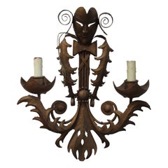 Brass Gilt Two-Candle French Style Sconce